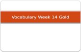 Vocabulary Week  14 Gold