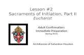 Lesson  #2   Sacraments of Initiation, Part II Eucharist