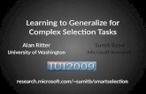 Learning to Generalize for Complex Selection Tasks
