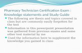 Pharmacy Technician Certification Exam : Knowledge statements and Study Guide