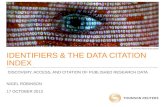 IDENTIFIERS & THE DATA CITATION INDEX