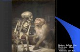 Monkey Before the Skeleton  (Ecce  simia ),   Gabriel von Max, Prague painter (1840-1915)
