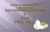 NEW & RENEWING CHURCHES