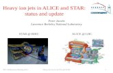 H eavy  i on jets in ALICE and STAR: status and update