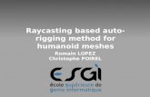 Raycasting based auto-rigging method for humanoid meshes