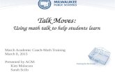 Talk Moves: Using math talk to help students learn
