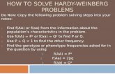 How to Solve Hardy-Weinberg problems