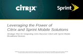 Leveraging the Power of Citrix and Sprint Mobile Solutions
