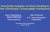 Anonymity Analysis of Onion Routing in the  Universally  Composable Framework