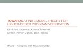 TOWARDS  A Finite model theory for higher-order program verification