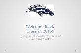 Welcome Back Welcome Back  Class of 2015!!