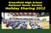 Greenfield High School National Honor Society Holiday Sharing 2012