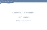 Lecture X: Transactions
