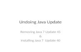 Undoing Java Update