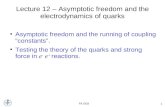 Lecture 12 – Asymptotic freedom and the electrodynamics of quarks