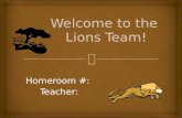 Welcome to the  Lions Team!