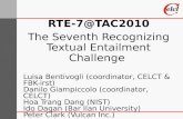 RTE-7@TAC2010 The Seventh Recognizing Textual Entailment Challenge