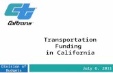 Transportation Funding  in  California