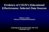 Evidence of CSUN’s Educational Effectiveness: Selected Data Sources