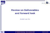 Review on Deliverables and forward look