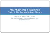Maintaining a Balance Topic  3: The Darwin-Wallace Theory
