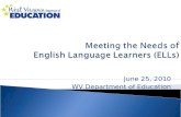 Meeting the Needs of   English Language Learners (ELLs)