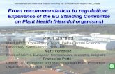 From recommendation to regulation:  Experience of the EU Standing Committee on Plant Health  (Harmful organisms)