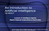 An introduction to Artificial Intelligence  CE-40417