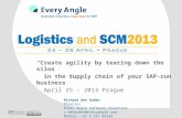 “ Create agility by tearing  down the  silos   in the  supply chain  of  your SAP-run  business ”   April 25 - 2013 Prague Richard den Ouden Director