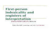 First-person indexicality and registers of interpretation