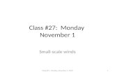 Class #27:  Monday  November 1