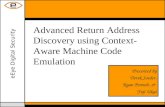 Advanced Return Address Discovery using Context-Aware Machine Code Emulation