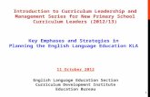 Introduction  to Curriculum Leadership and Management Series for New Primary School Curriculum Leaders (2012/13)
