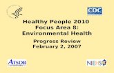 Healthy People 2010  Focus Area 8: Environmental Health Progress Review February 2, 2007