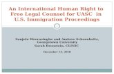 An International Human Right to  Free Legal Counsel for UASC  in  U.S. Immigration Proceedings