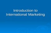Introduction to International Marketing