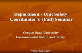 Department - Unit Safety  Coordinator’s  (Fall) Seminar