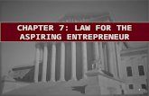 CHAPTER 7: LAW FOR THE ASPIRING ENTREPRENEUR