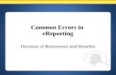 Common Errors in  eReporting
