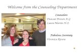 Welcome from the Counseling Department