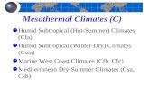 Mesothermal Climates (C)  