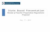 State Board Presentation Review of Teacher Preparation Regulations  Proposal