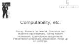 Computability, etc.
