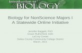 Biology for  NonScience  Majors I A Statewide Online Initiative
