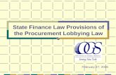 State Finance Law Provisions of the Procurement Lobbying Law