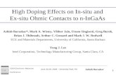 High Doping Effects on In-situ and Ex-situ Ohmic Contacts to n-InGaAs