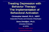 Treating Depression with Behavior Therapy:  The Implementation of Behavioral Activation