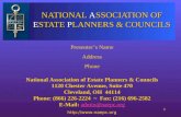NATIONAL  A SSOCIATION OF  E STATE  P LANNERS & COUNCILS