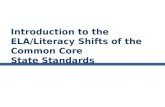 Introduction to the ELA/Literacy Shifts of the Common Core  State Standards