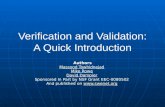 Verification and Validation: A Quick Introduction